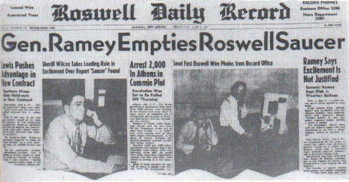 Il 9 luglio i giornali riportano le parole di Ramey: il caso Roswell  chiuso